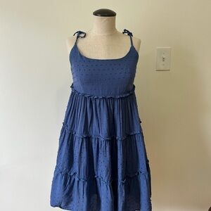 Blue Tiered Sleeveless Dress